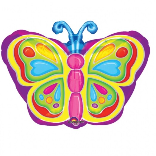 Junior Shape Bright Butterfly Foil Balloon