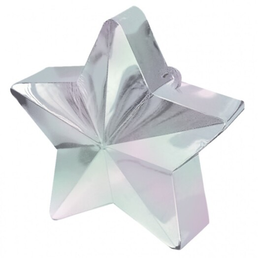 Box of 12 Star Balloon Weights - Iridescent