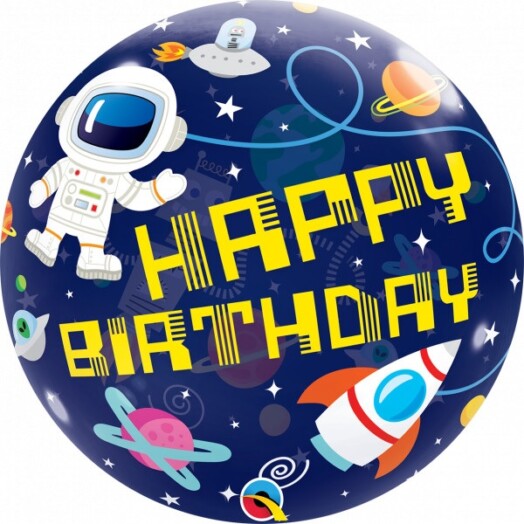 22 Inch Outer Space Birthday Bubble Balloon