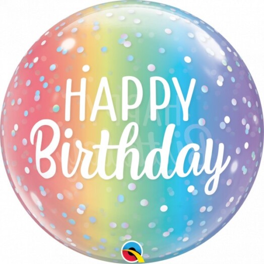 22 Inch Ombre Dots Birthday Bubble Balloon