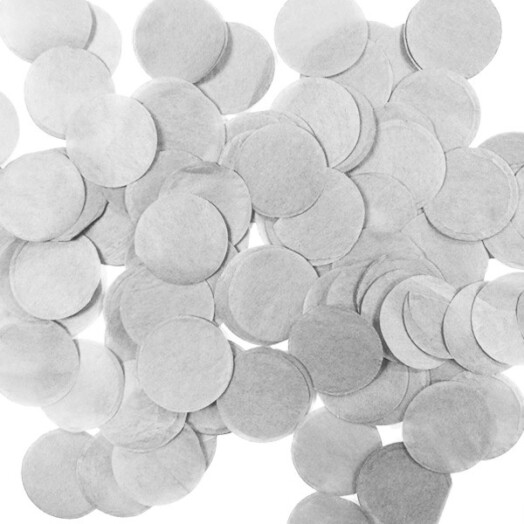 100g Silver Round Tissue Paper Confetti - 25mm