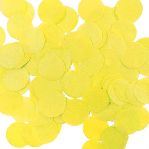 100g Yellow Round Tissue Paper Confetti - 15mm