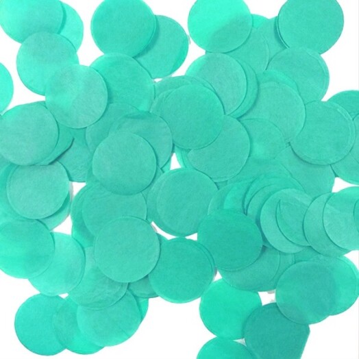 100g Turquoise Round Tissue Paper Confetti - 15mm