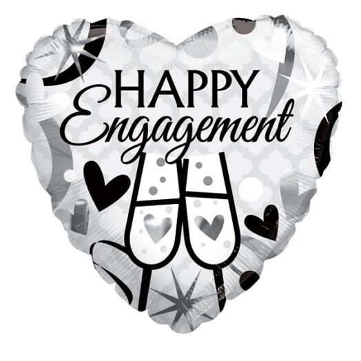 18" Happy Engagement Glasses Foil Balloon