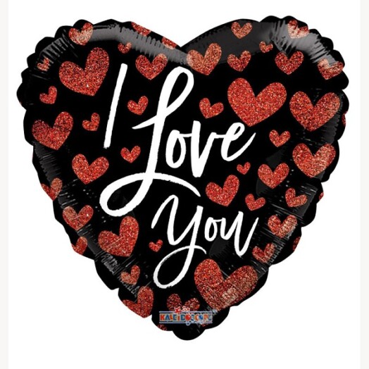 18" I Love You Hearts Foil Balloon