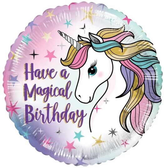 18 Inch ECO Have A Magical Birthday Unicorn Foil Balloon