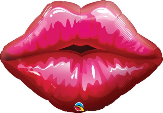 Big Red Kissey Lips Super Shape Foil Balloon