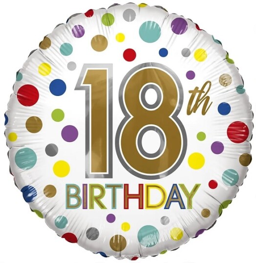 18 Inch ECO Birthday Age 18 Foil Balloon