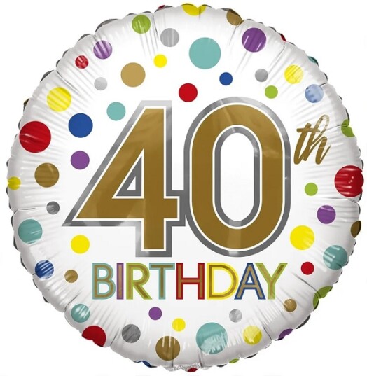 18 Inch ECO Birthday Age 40 Foil Balloon