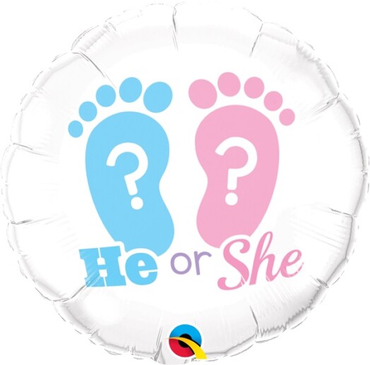 18" He or She? Footprints Foil Balloon