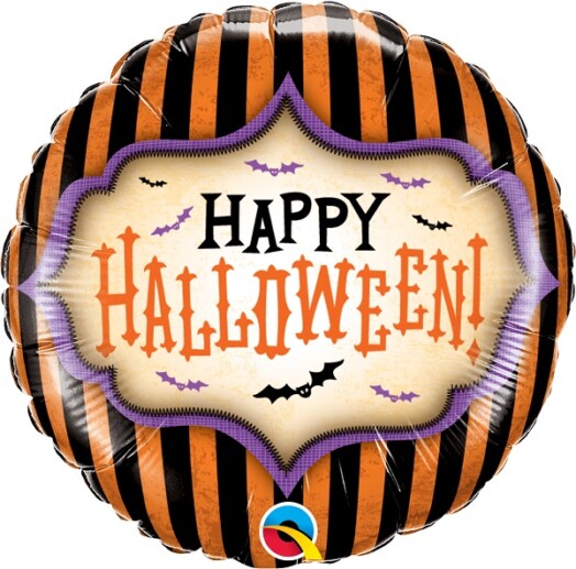 18 Inch Halloween Stripes Foil Balloon