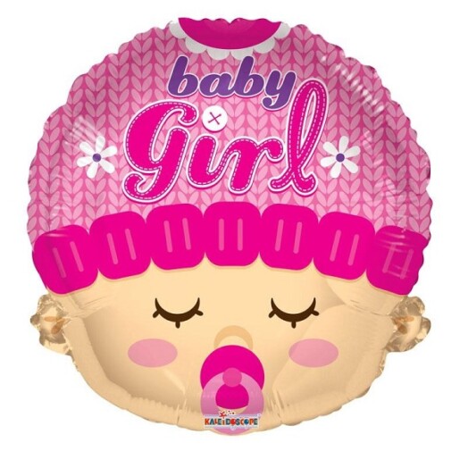 18" Baby Girl Head Foil Balloon