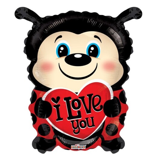 18" I Love You Lady Bug Shape Foil Balloon