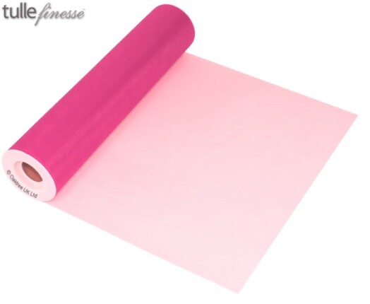 12 Inch x 25yds Tulle Finesse Hot Pink