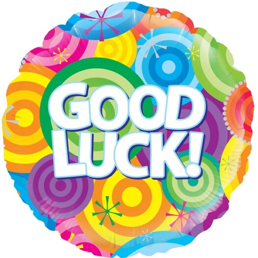 18" Good Luck Rainbow Circles Foil Balloon