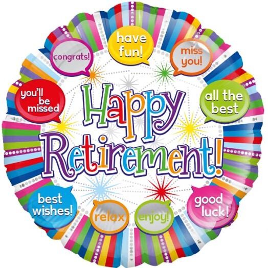 18" Retirement Speech Bubbles Foil Balloon