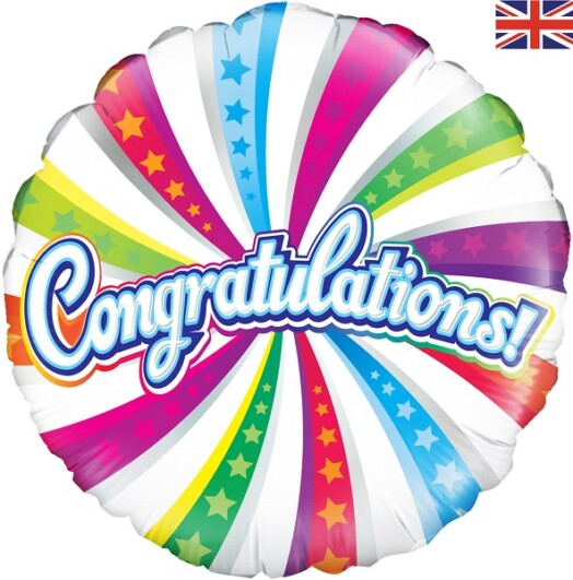 18 Inch Congratulations Swirl Foil Balloon