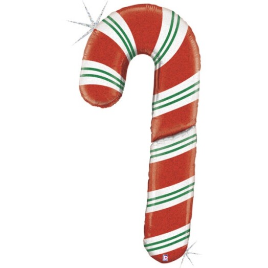 Candy Cane Holographic Special Delivery Super Shape Foil Balloon