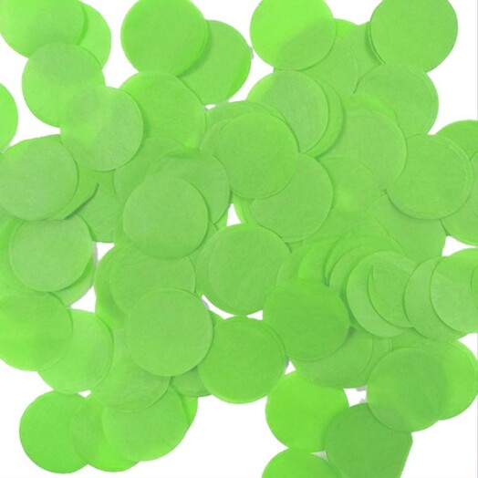 100g Lime Green Round Tissue Paper Confetti - 25mm