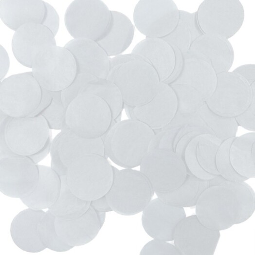 100g White Round Tissue Paper Confetti - 25mm