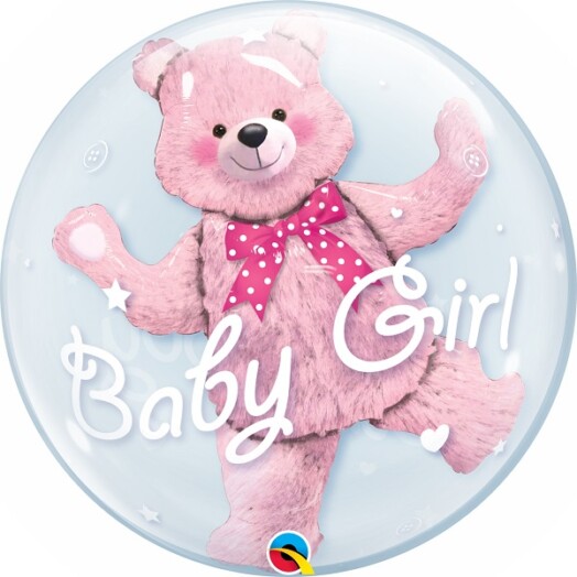 Baby Bear Pink Double Bubble Balloon