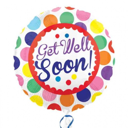 17 Inch Get Well Dots Foil Balloon