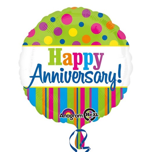 17 Inch Bright Anniversary Foil Balloon