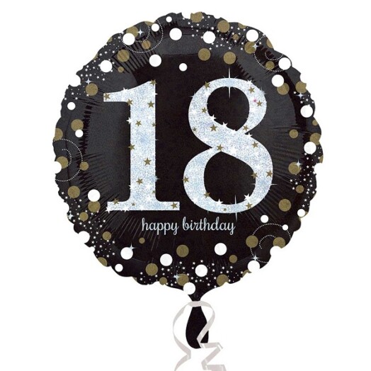 18" Gold Sparkling Celebration 18th Foil Balloon