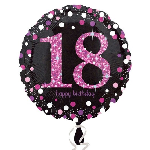 18" Pink Sparkling Celebration 18th Foil Balloon