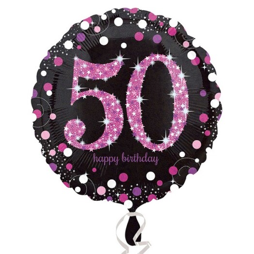 18" Pink Sparkling Celebration 50th Foil Balloon