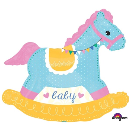 Baby Shower Rocking Horse Super Shape Foil Balloon