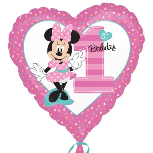 17" Minnie Mouse 1st Birthday Foil Balloon