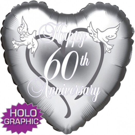 18" 60th Diamond Anniversary Holographic Balloon