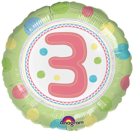 17 Inch SpotOn 3rd Happy Birthday Foil Balloon