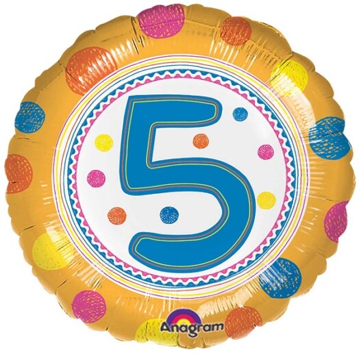 17 Inch SpotOn 5th Happy Birthday Foil Balloon