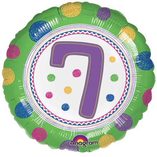 17 Inch SpotOn 7th Happy Birthday Foil Balloon