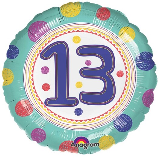 17 Inch SpotOn 13th Happy Birthday Foil Balloon