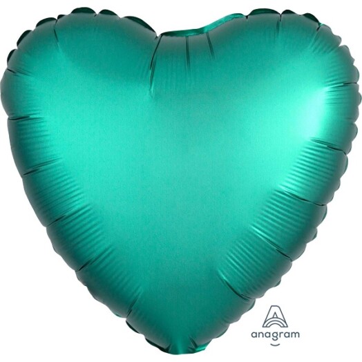 Unpackaged 18" Satin Luxe Heart Foil Balloon - Jade