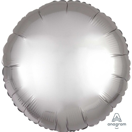 Unpackaged 18" Satin Luxe Round Foil Balloon - Platinum