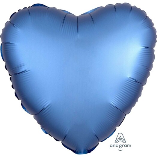 Unpackaged 18" Satin Luxe Heart Foil Balloon - Azure