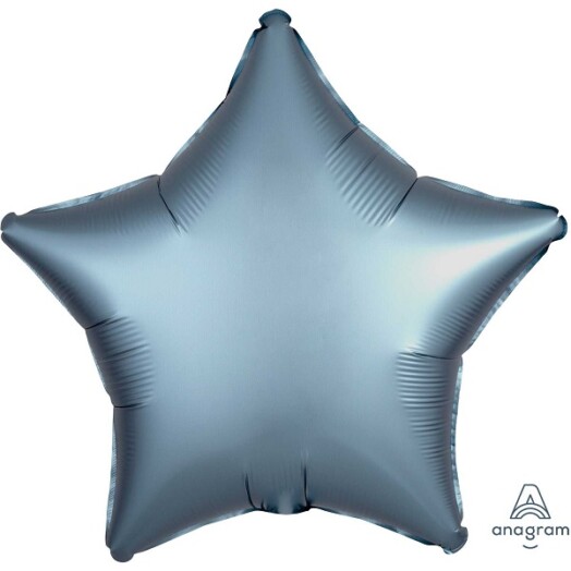 Unpackaged 19" Satin Luxe Star Foil Balloon - Steel Blue