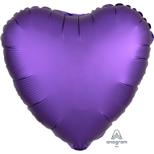 Unpackaged 18" Satin Luxe Heart Foil Balloon - Purple Royale