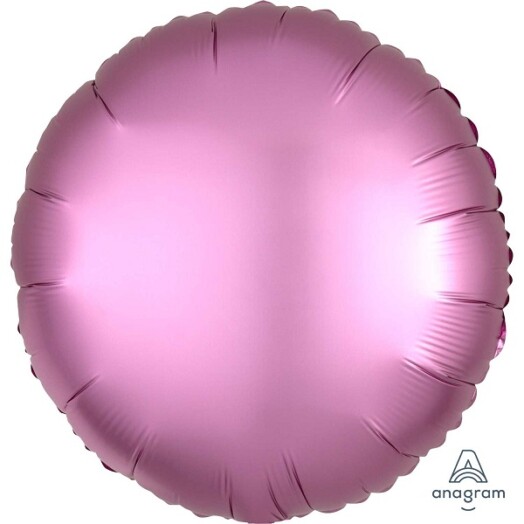 Unpackaged 18" Satin Luxe Round Foil Balloon - Flamingo