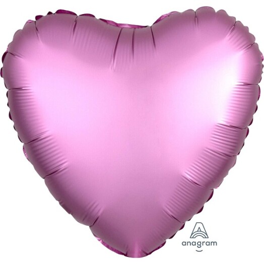 Unpackaged 18" Satin Luxe Heart Foil Balloon - Flamingo