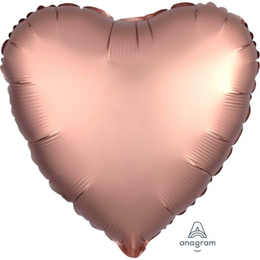 Unpackaged 18" Satin Luxe Heart Foil Balloon - Rose Copper