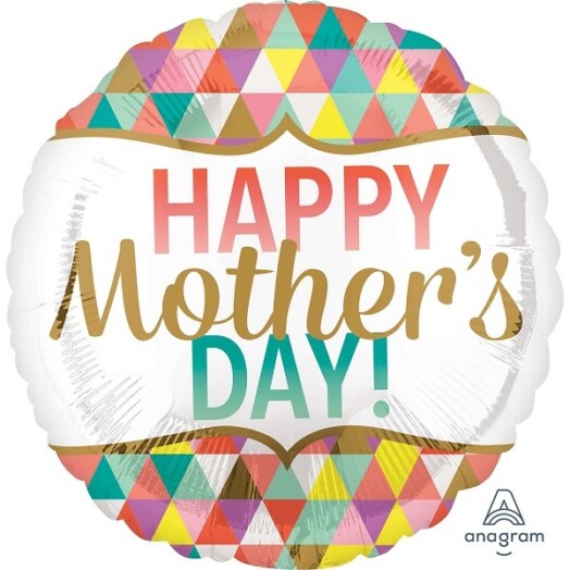 18" Happy Mother's Day Geometric Foil Balloon