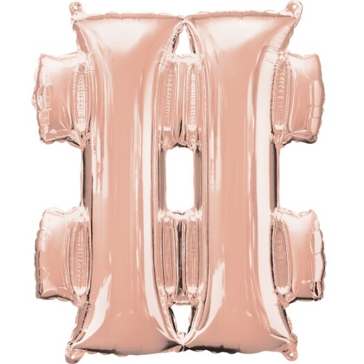 16" Mini Shape Symbol Balloon # - Rose Gold