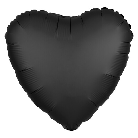 Unpackaged 18" Satin Luxe Heart Foil Balloon - Onyx