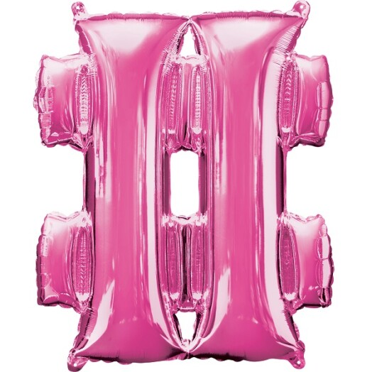 16" Mini Shape Symbol Balloon # - Pink