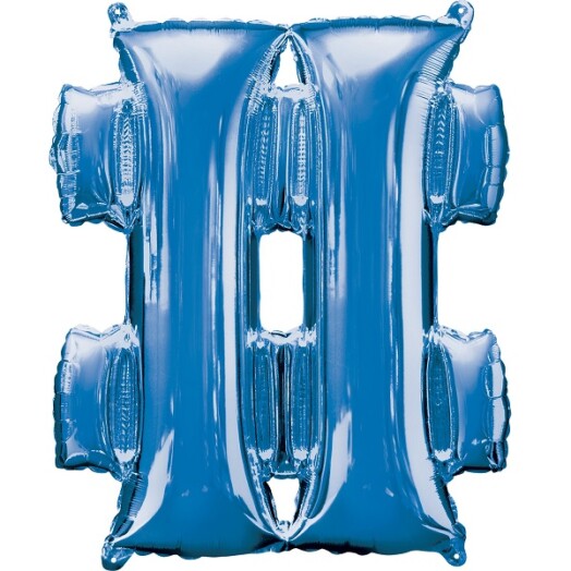 16" Mini Shape Symbol Balloon # - Blue